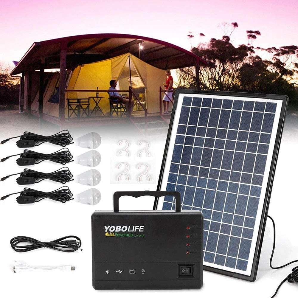 12V 4A Portable Power Station with 4 LED Bulbs R3695