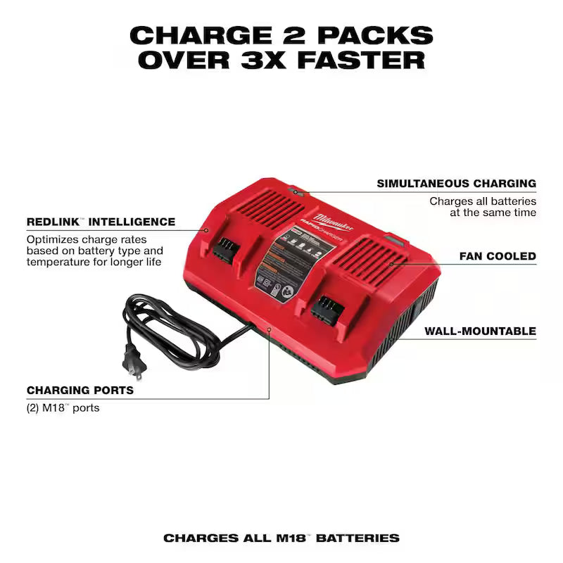 18-Volt Lithium-Ion Dual Bay Rapid Battery Charger Z510100