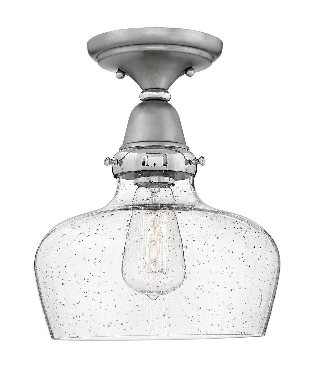 English Nickel Flush Mount Ceiling Light Q758