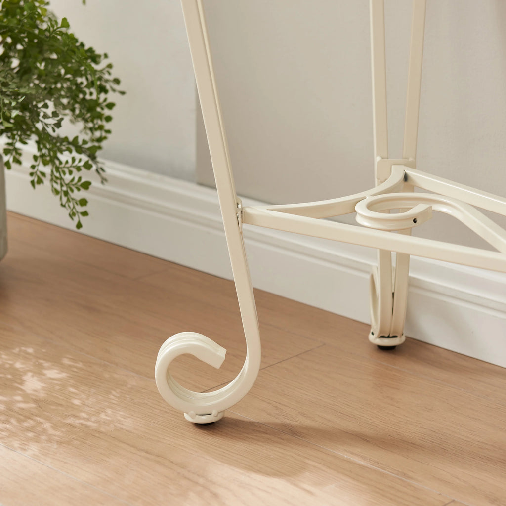 Glass and Metal Console Table with Storage K13337