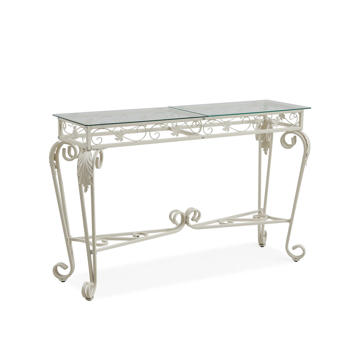 Glass and Metal Console Table with Storage K13337