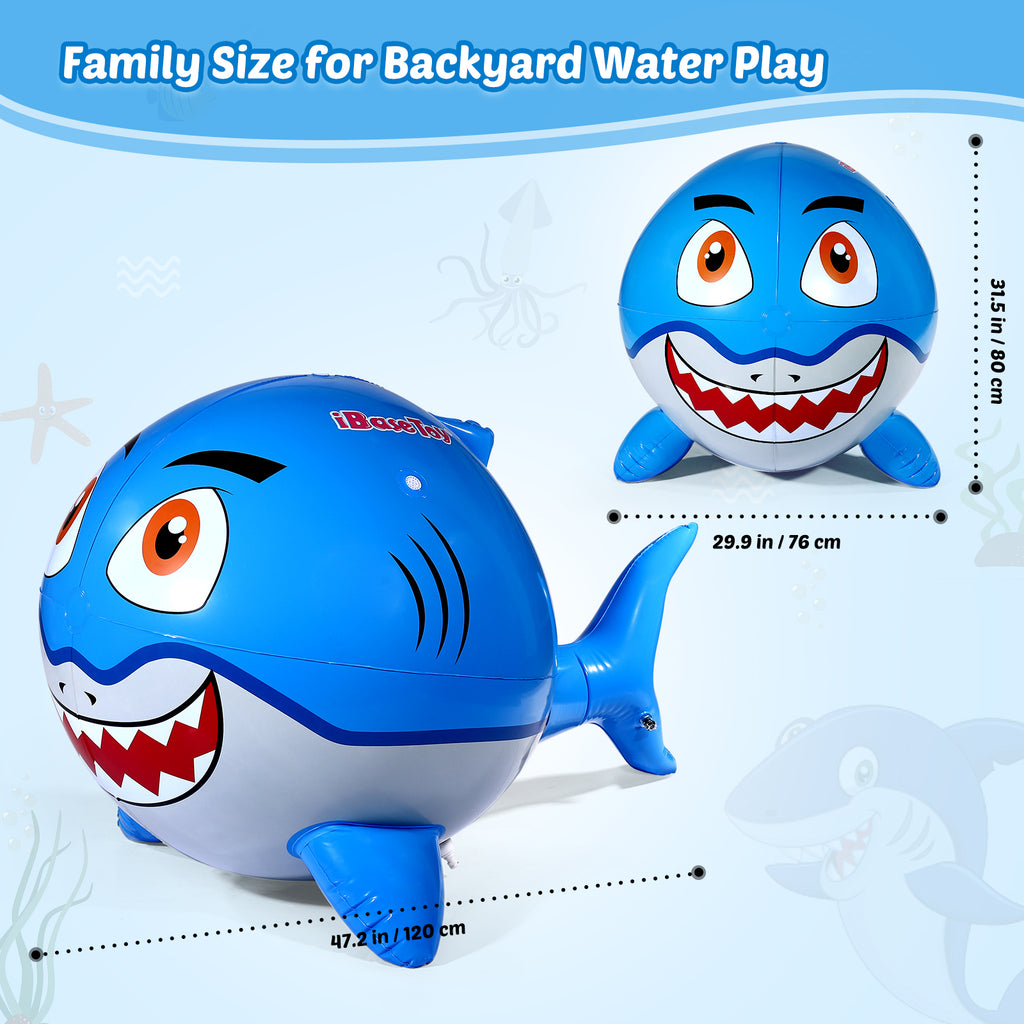 Inflatable Shark Sprinkler Water Ball 80x120cm O599