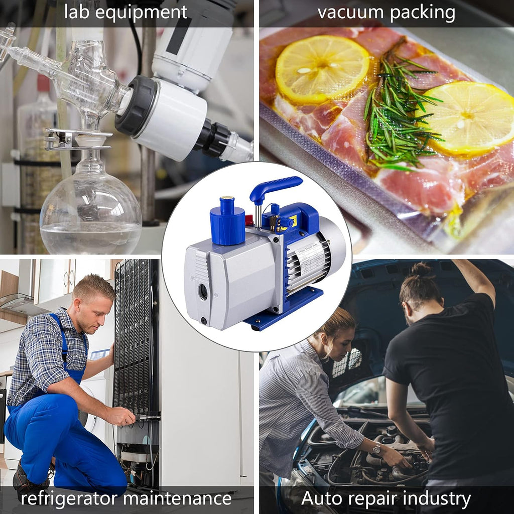9 CFM 1 HP Single Stage Air Conditioning Vacuum Pump 110V 5PA Rotary Vane Vacuum Pump K2227