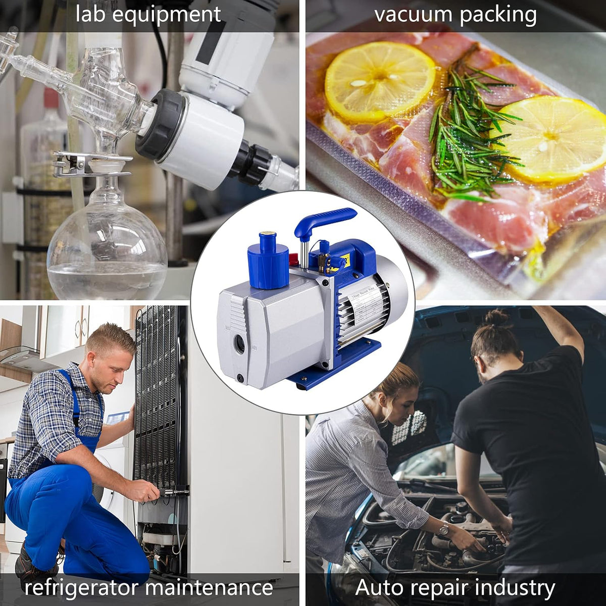 9 CFM 1 HP Single Stage Air Conditioning Vacuum Pump 110V 5PA Rotary Vane Vacuum Pump K2227