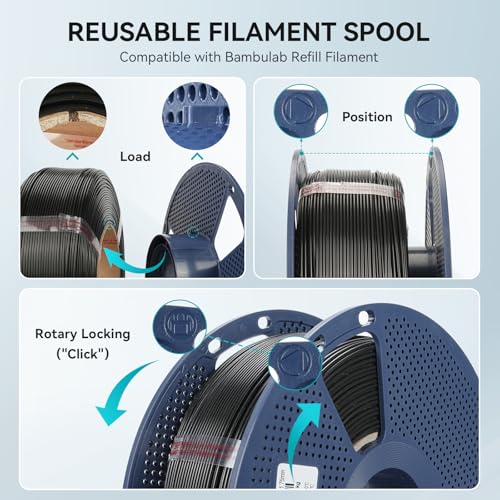 PETG Filament 1.75mm 2kg Black+Black Bundle Z37891