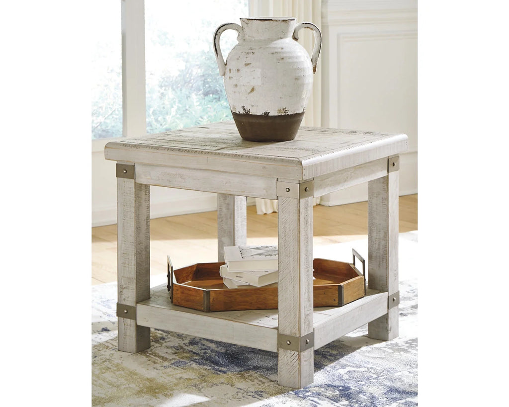 White Wash Gray End Table C84408