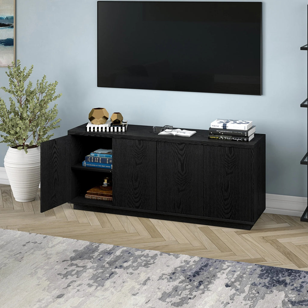 Black Grain Rectangular TV Stand U599