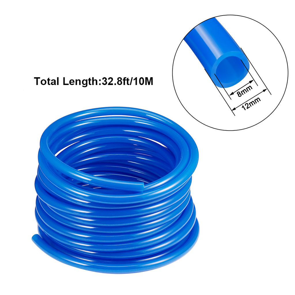 12mm X 8mm Pneumatic Air PU Hose Pipe Tube 10 Meter 32.8ft Blue R378878