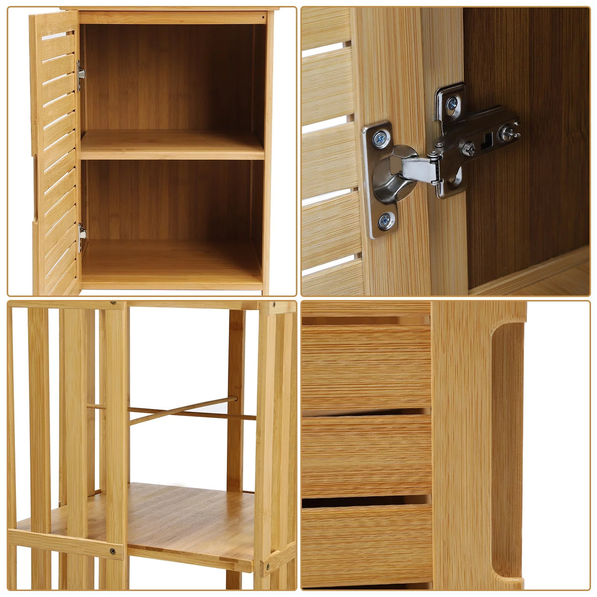 6 Tier 360° Rotating Bamboo Corner Bookshelf N79994