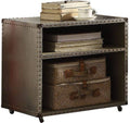 Rectangular Nightstand with USB Power Dock and Caster Legs A20434