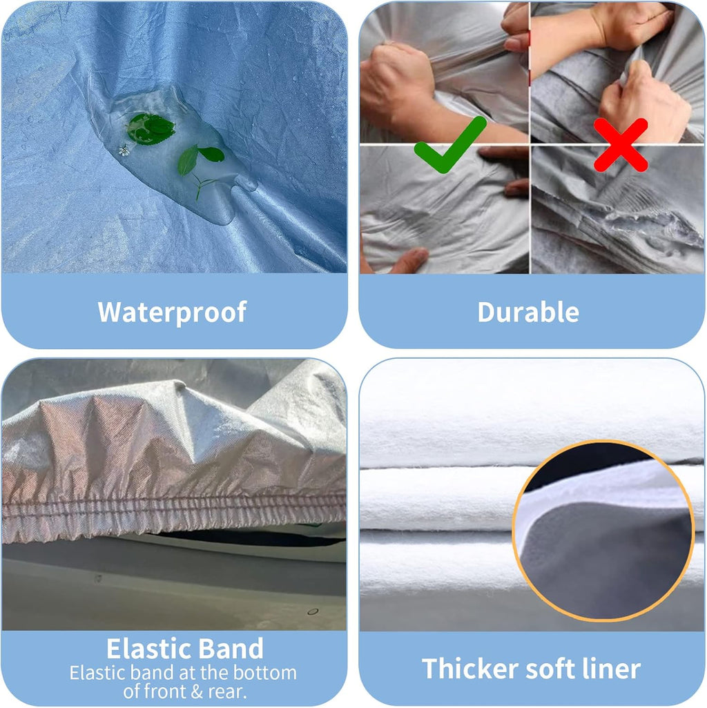 6 Layers Waterproof Cotton SUV Car Cover with Zipper T417331