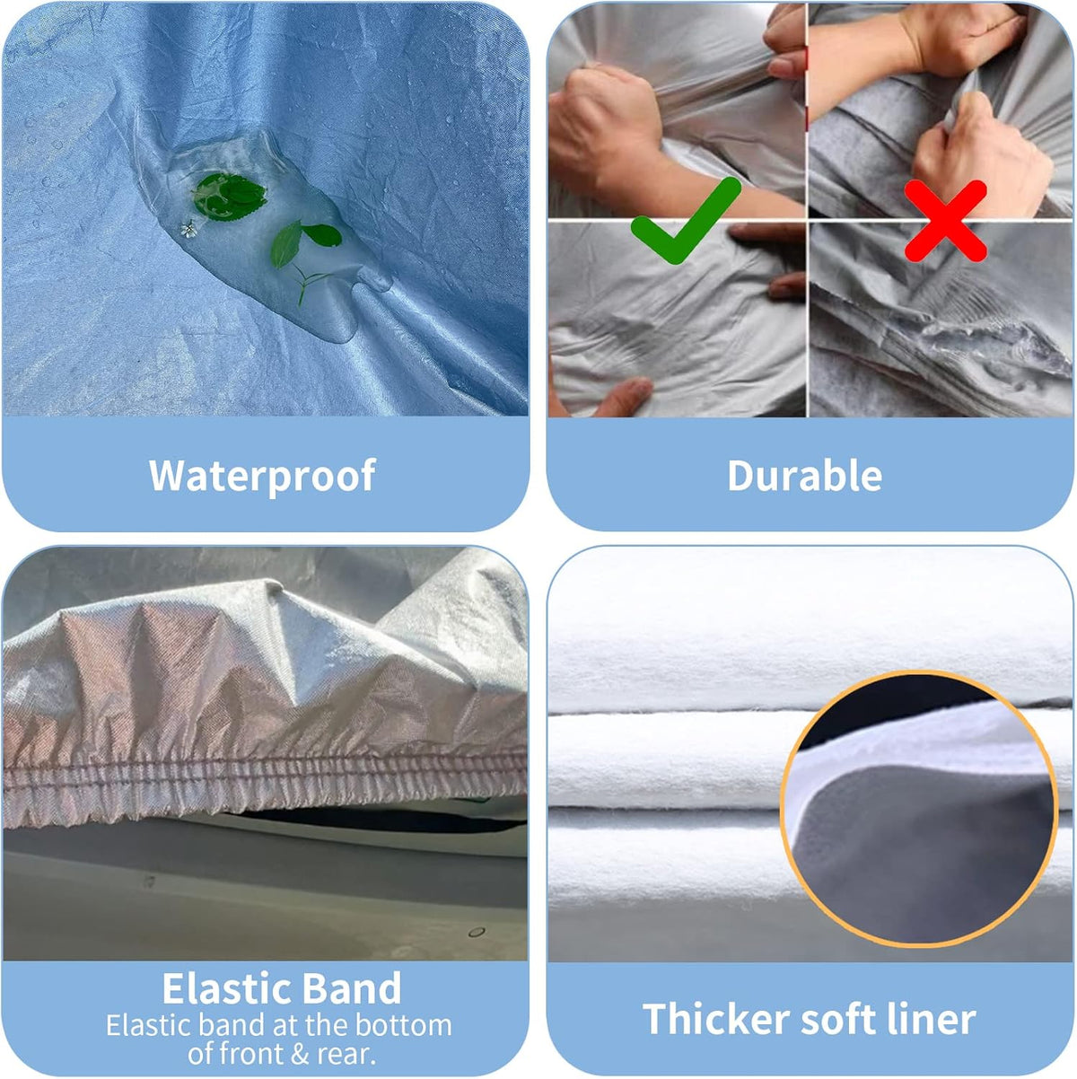6 Layers Waterproof Cotton SUV Car Cover with Zipper T417331