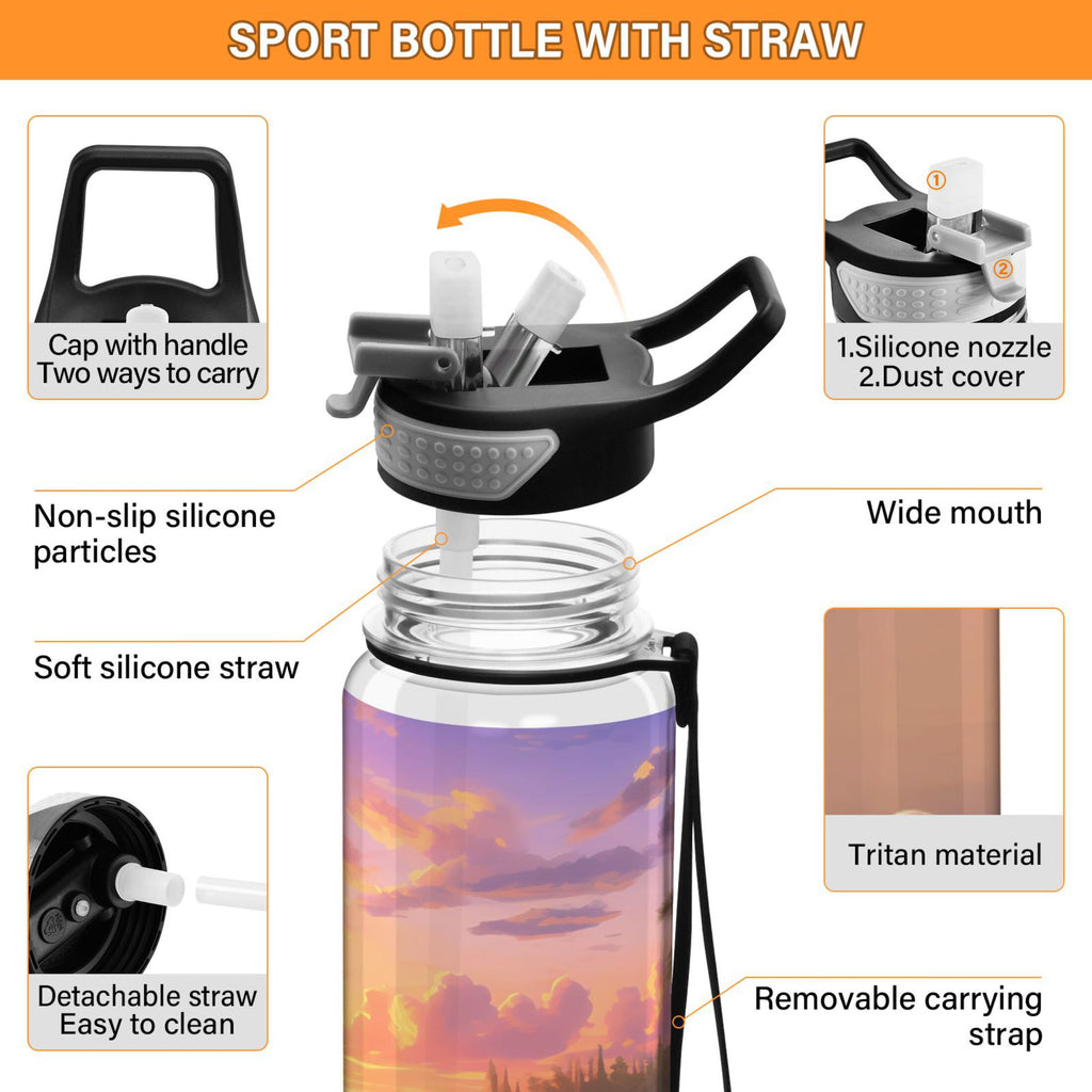 32oz Leakproof Tritan Sports Water Bottle with Straw E58041