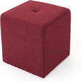 Deep Red Fabric Square Ottoman Pack of 2 Z8550