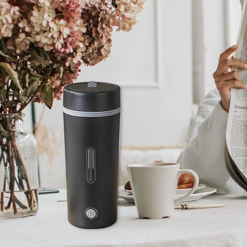 Black Insulated Portable Electric Hot Water Kettle N63577
