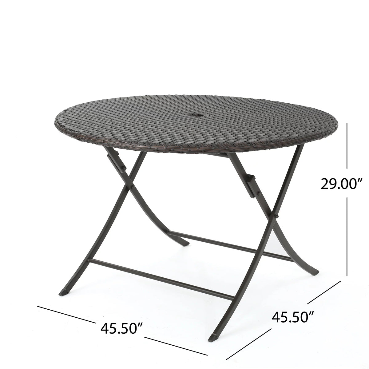 5 Piece Wicker Dining Set with Foldable Table and Stacking Chairs M6476