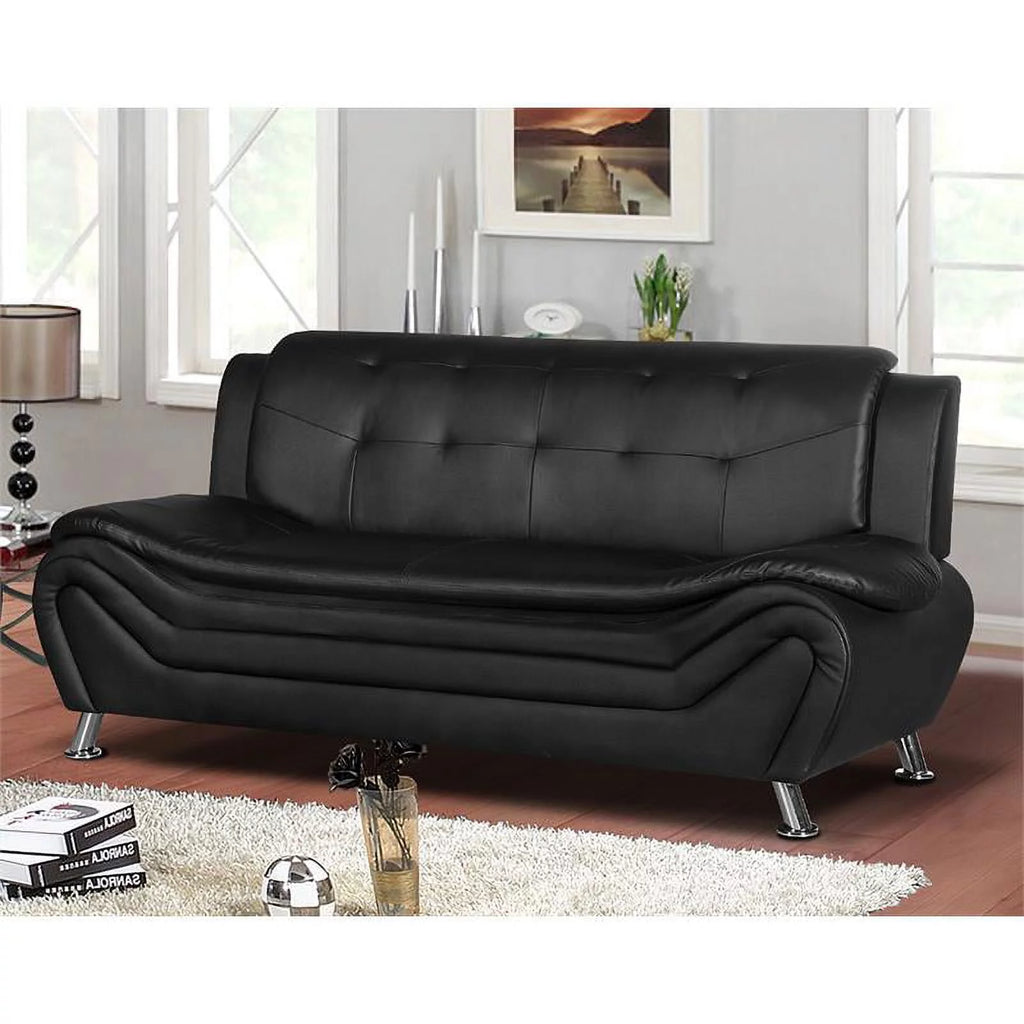 Black 3 Piece Sofa Loveseat and Armchair Living Room Set R26422