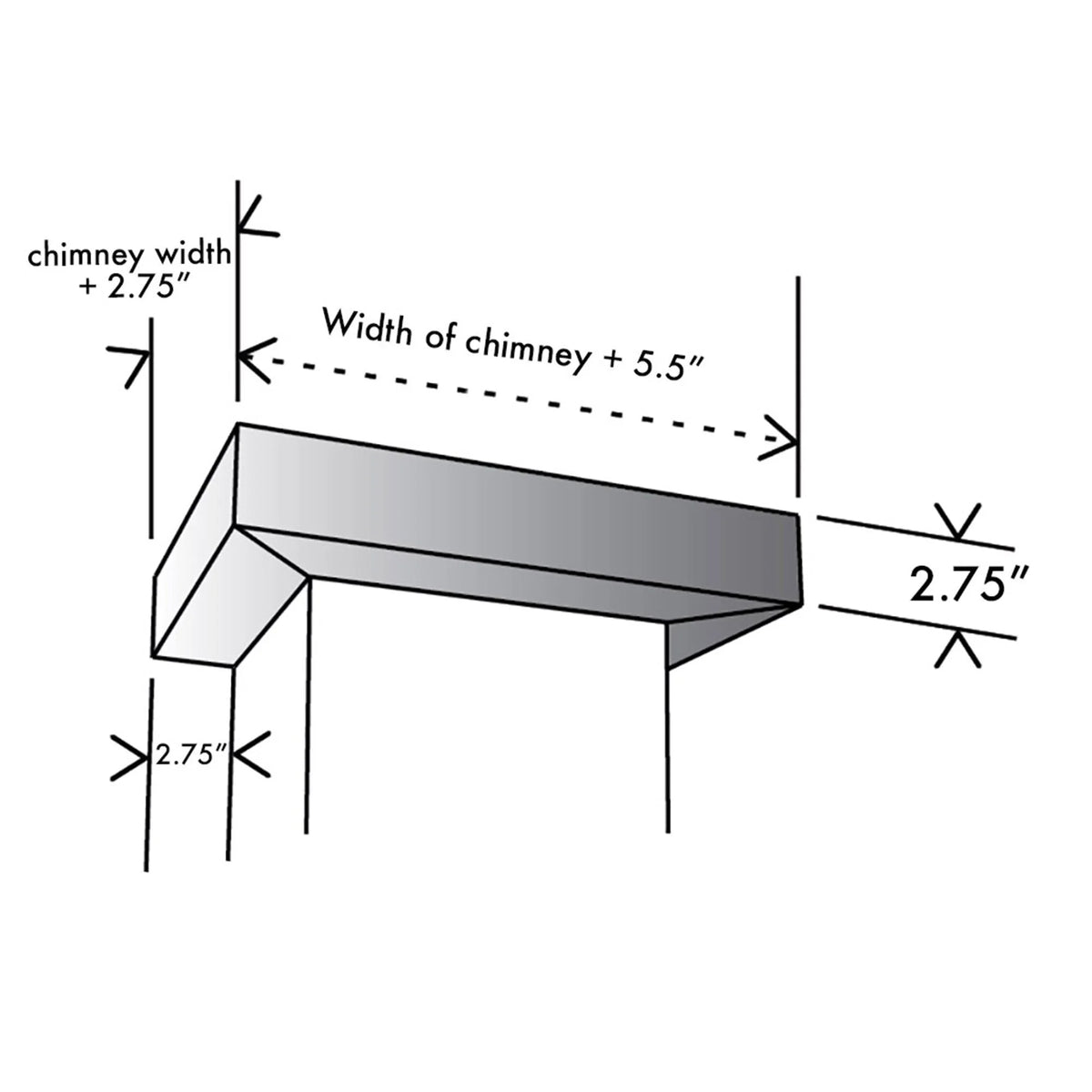 Crown Molding Profile for Wall Mount Range Hood C5613