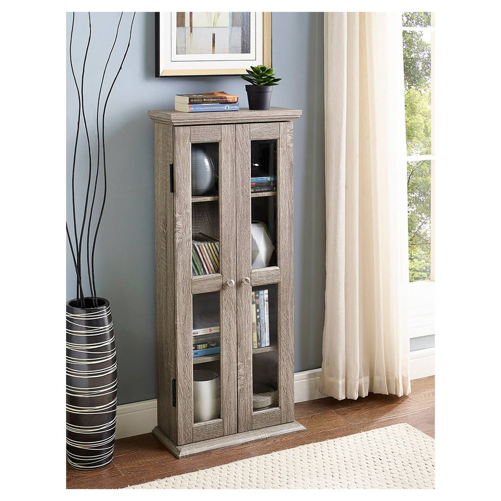 Wood Media Storage Tower Cabinet T101