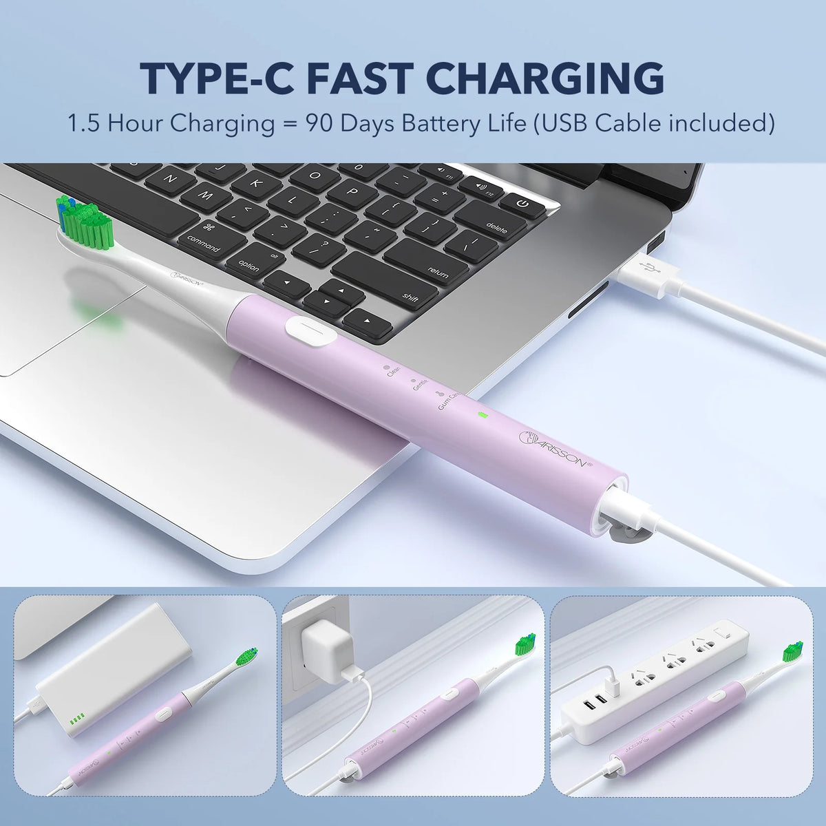 Sonic Electric Toothbrush with 2 Mins Smart Timer F468745