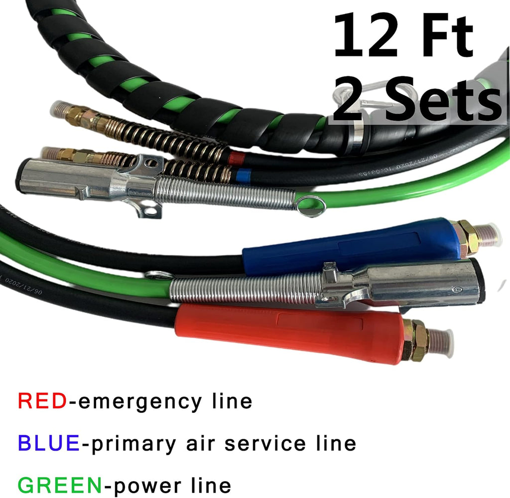 3 in 1 Semi Truck Air Hose Trailer Electrical Cable Assembly ABS Wire Rubber Air Line Tractor Parts R42337