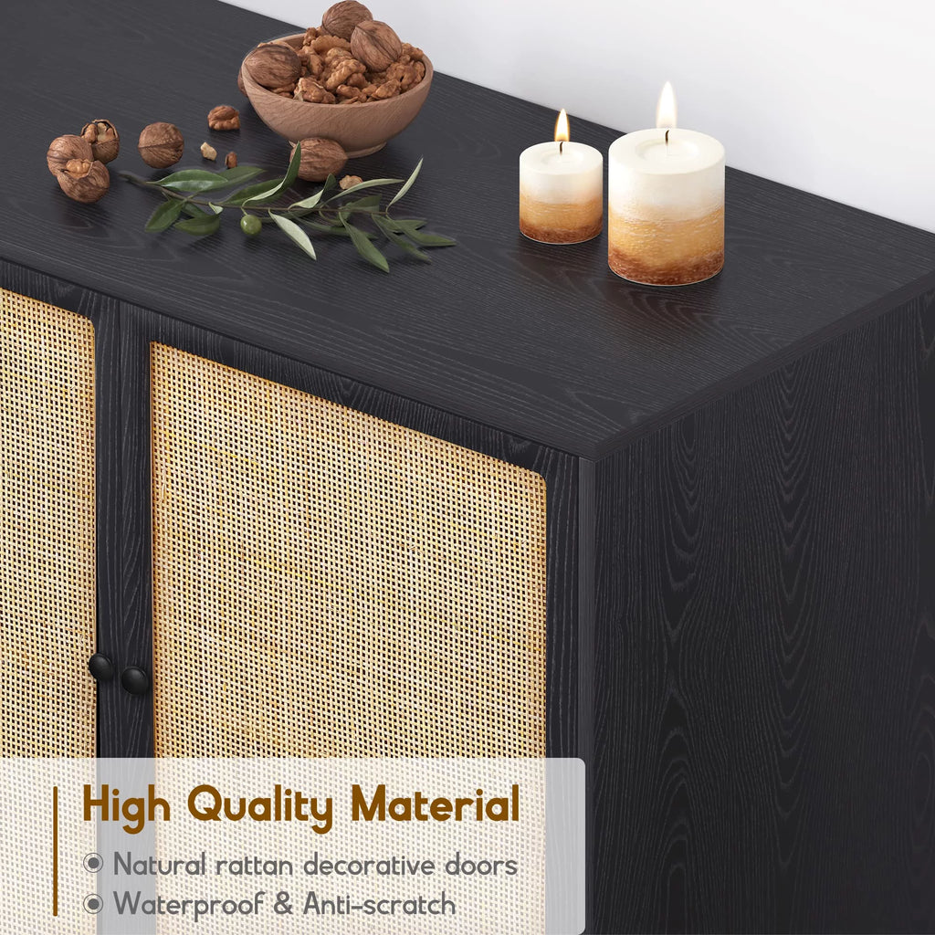 Black Rattan Storage Cabinet N939321