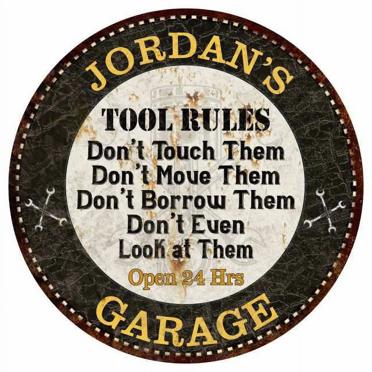 12" Round Metal Sign Garage Wall Décor S1898