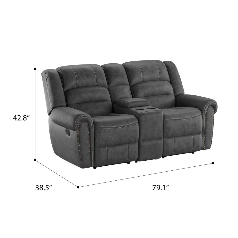 Reclining Console Loveseat with Contrast Stitching G74292
