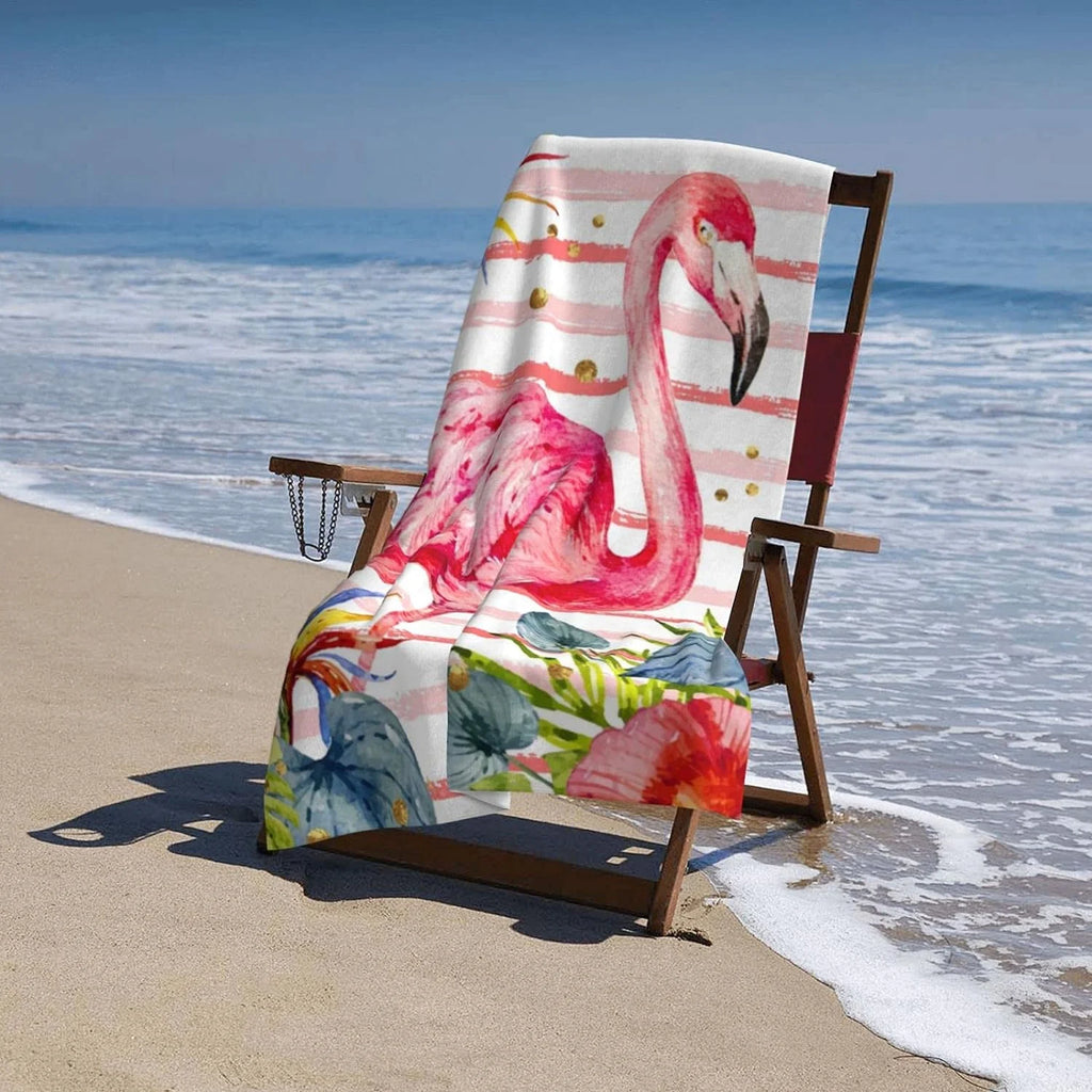 Pink Flamingo Towel 52X32 Beach Bathing Towel A312