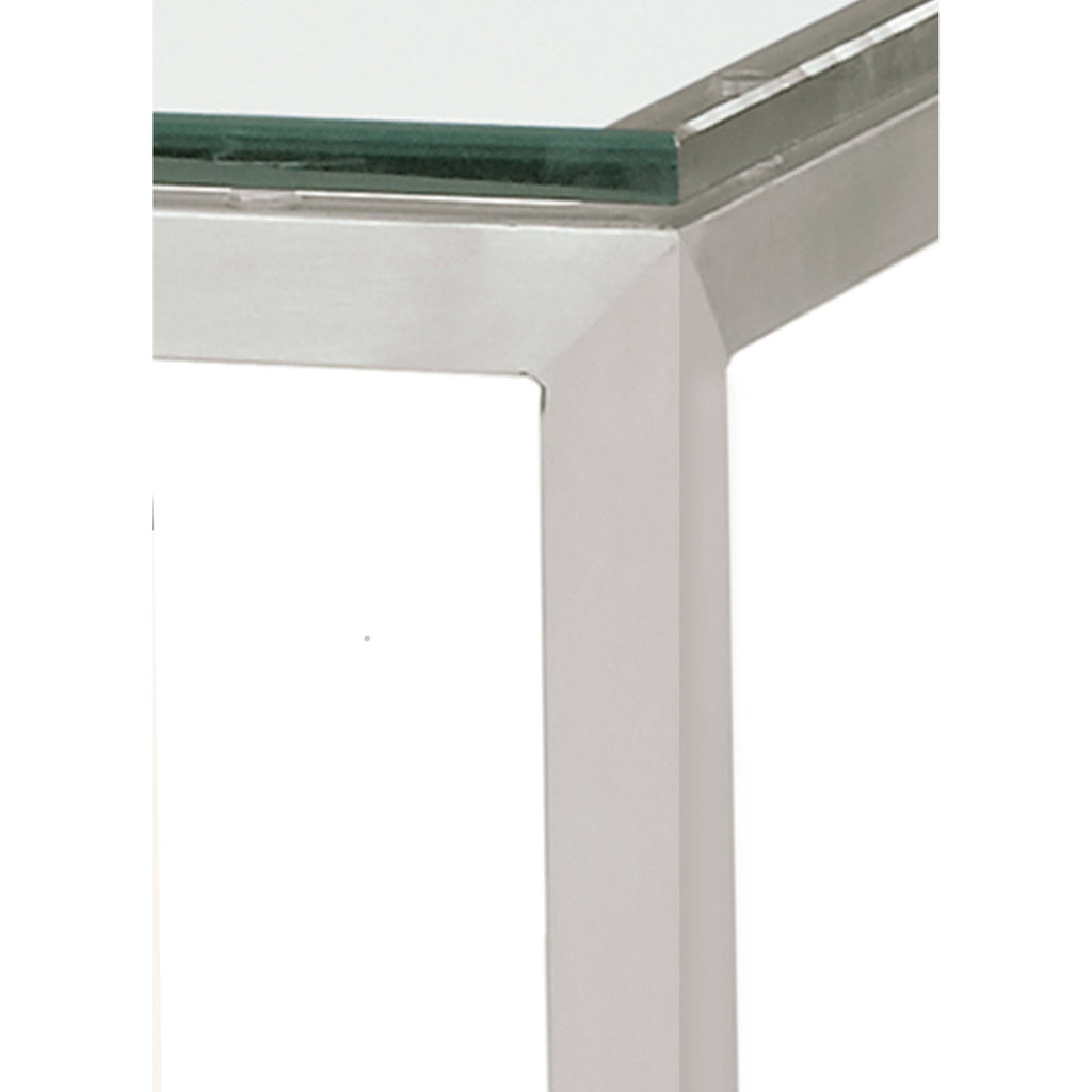 Clear Tempered Glass Bar Table with Steel Base J738678