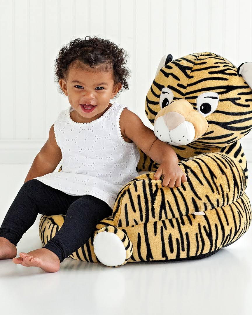 Orange Plush Tiger Character Chair R626