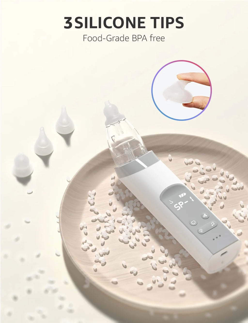 Baby Nasal Aspirator with 3 Silicone Tips G166