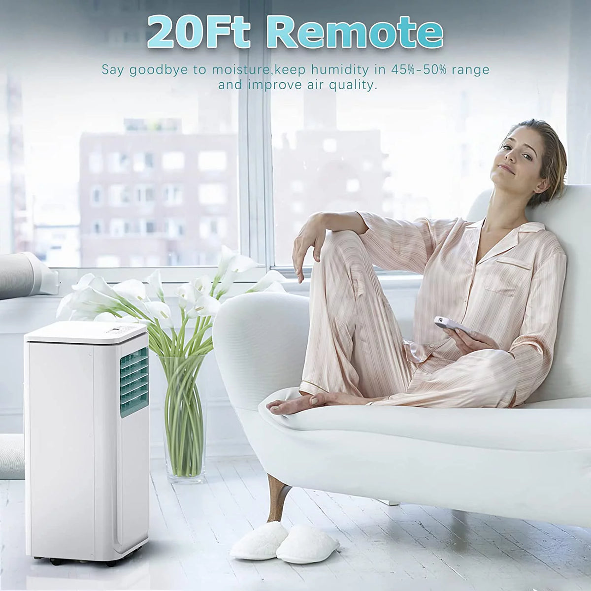 8000 BTU Portable Air Conditioner with Dehumidifier and Fan X957