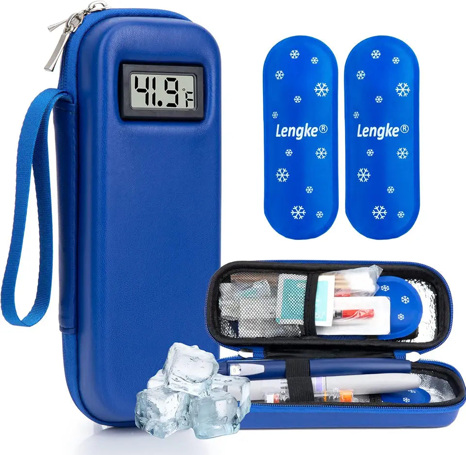 Insulin Cooler Travel Case with Temperature Display, 2 TSA Approved Ice Pack D69294