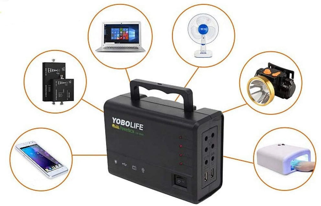 12V 4A Portable Power Station with 4 LED Bulbs R3695