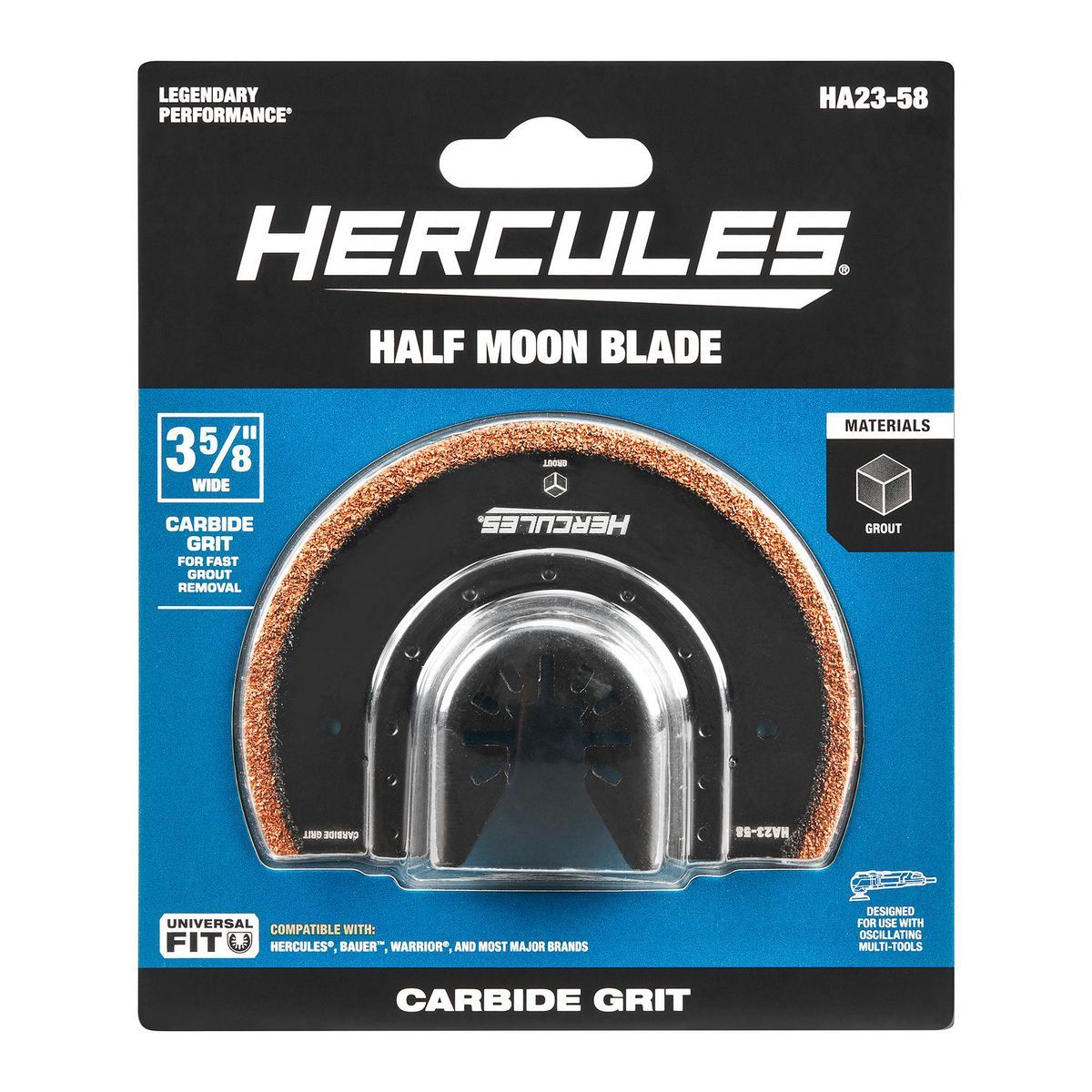3-5/8 in. Carbide Grit Half-Moon Oscillating Multi-Tool Blade E656316