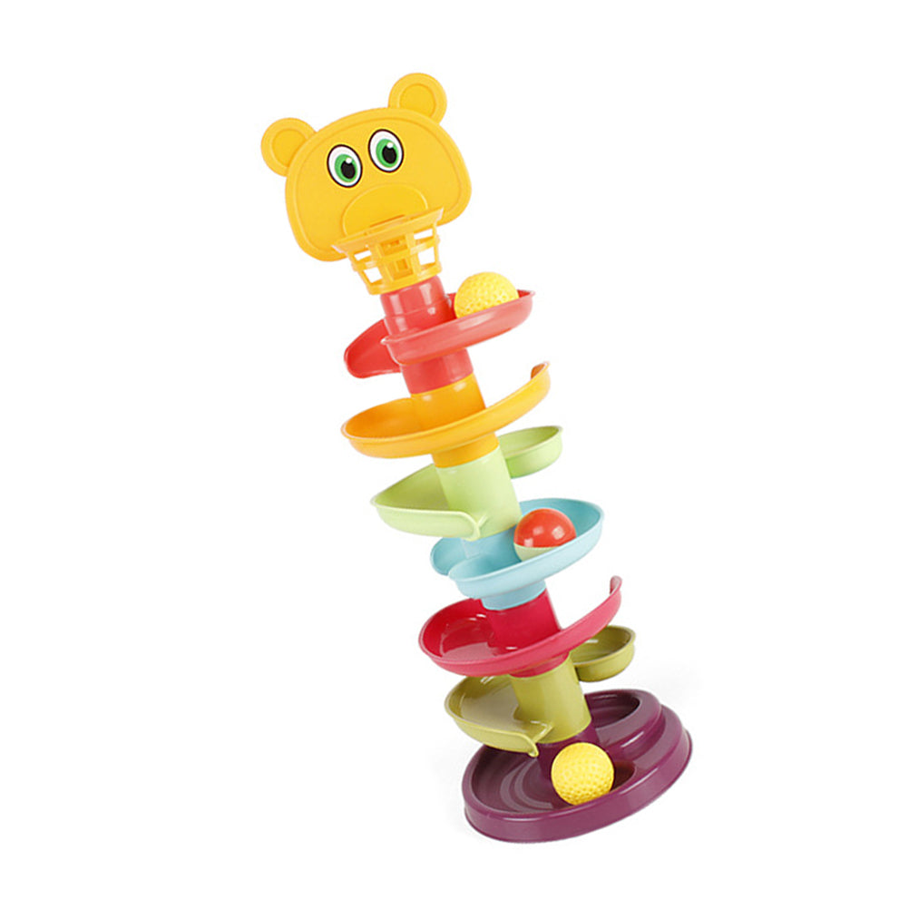 Kid Track Sliding Ball Tower Toy Stacking Toy with 3 Balls R6421