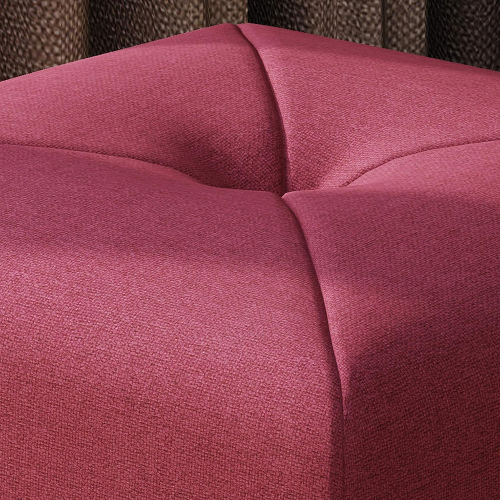 Deep Red Fabric Square Ottoman Pack of 2 Z8550