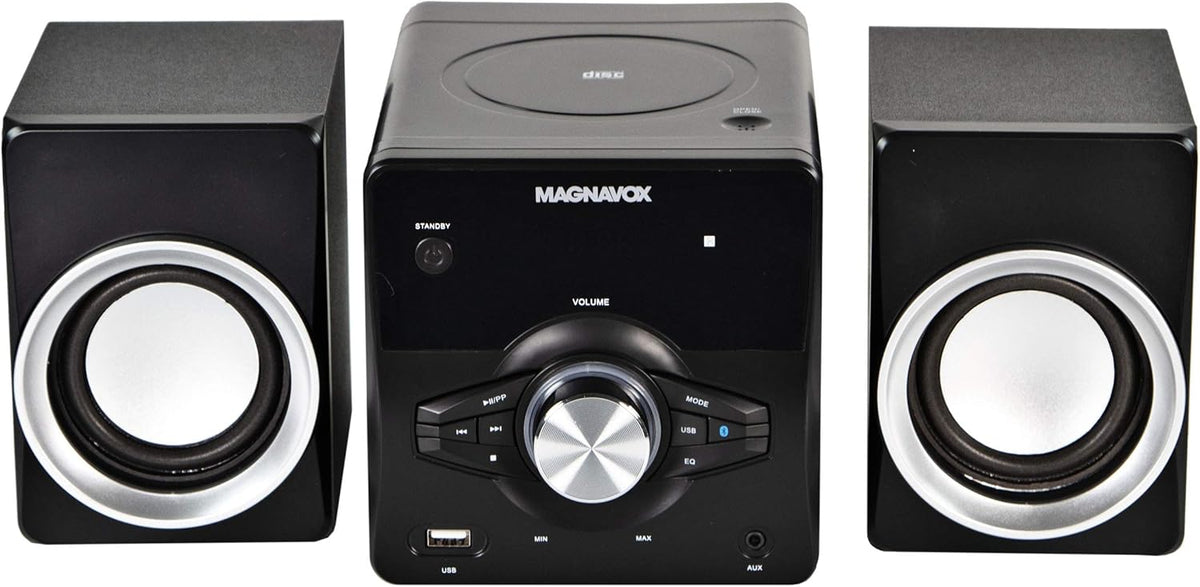 3-Piece Top Loading CD Shelf System with Bluetooth Radio in White M41474