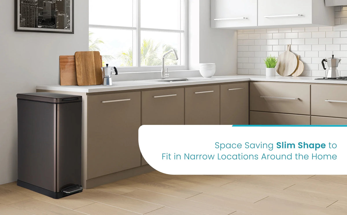 Black Stainless Steel Kitchen Trash Can Combo D608861