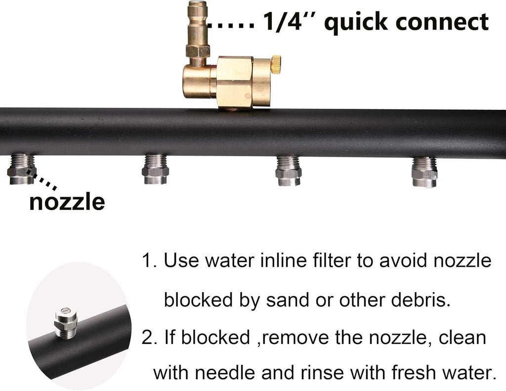 16 Inch Underbody Car Wash Water Broom with 3 Pieces Extension Wand, 4000 PSI V23734