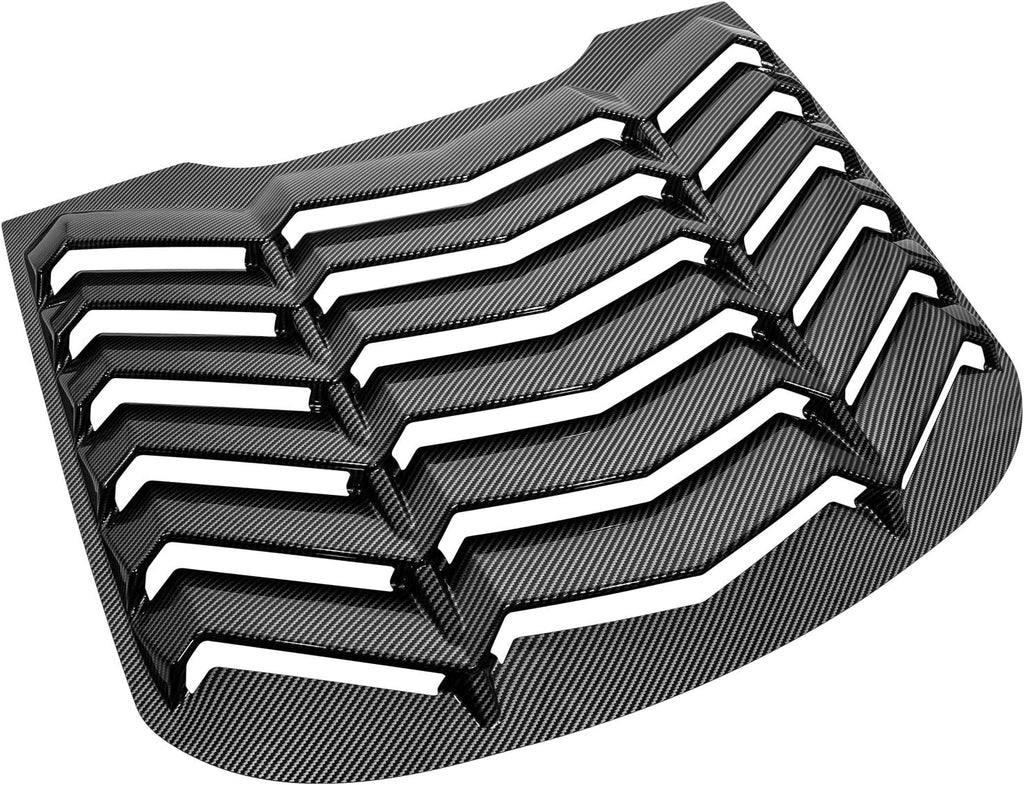 Rear Window Louver Windshield Sun Shade Cover ABS Glossy Carbon Fiber L1202