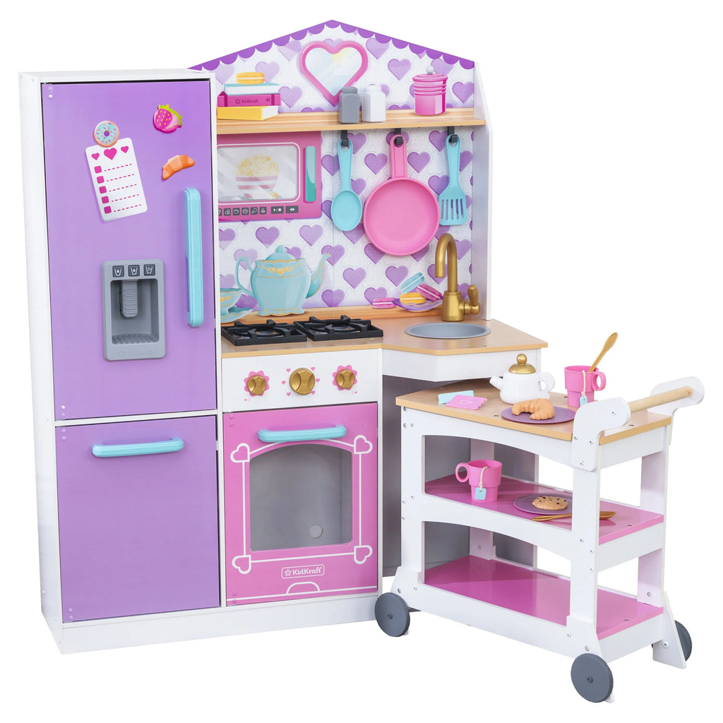 Wooden Play Kitchen with 21 Accessories E770
