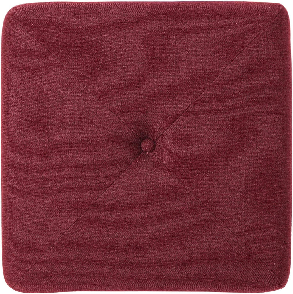 Deep Red Fabric Square Ottoman Pack of 2 Z8550