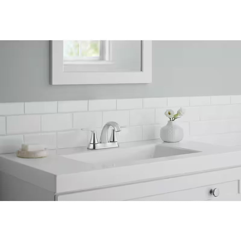 Centerset Double-Handle High-Arc Bathroom Faucet in Chrome N1793