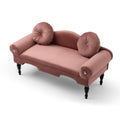 Rose Velvet Upholstered Loveseat Sofa with 2 Pillows B221
