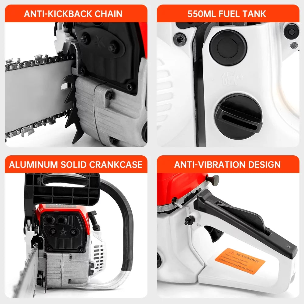 Gasoline Chainsaw with 22 in. Bar 52CC 2-Cycle Gas Powered U6028