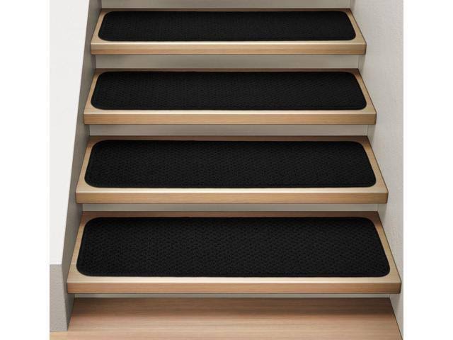 Set of 15 Black Carpet Stair Treads A59601