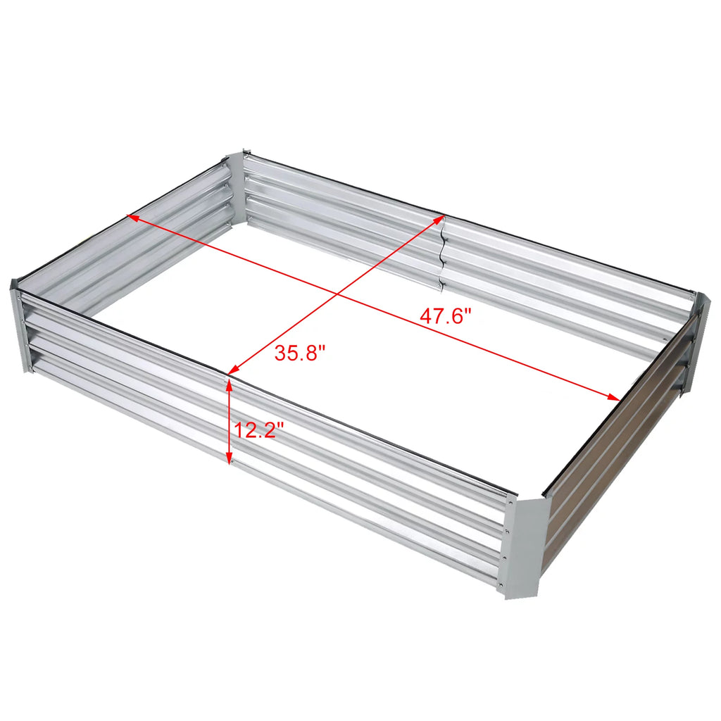 Galvanized Raised Garden Bed 4x3x1 ft L9888