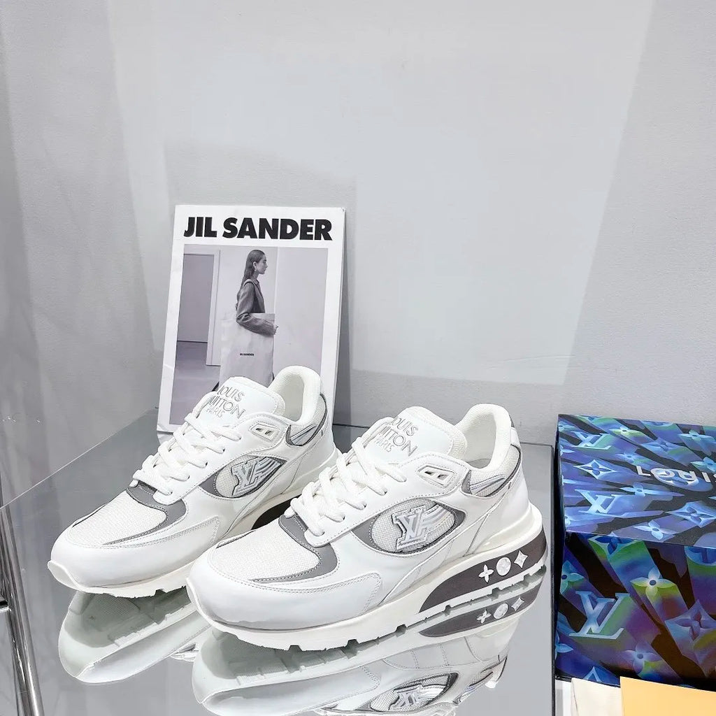 White Iridescent Textile Sneaker X119